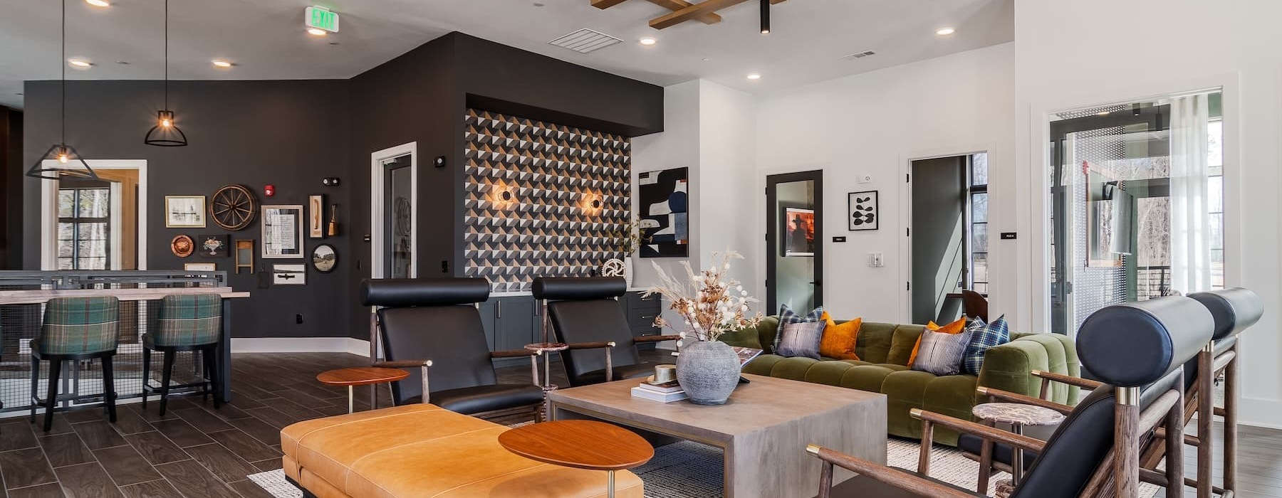 lounge area with modern design and modern seating